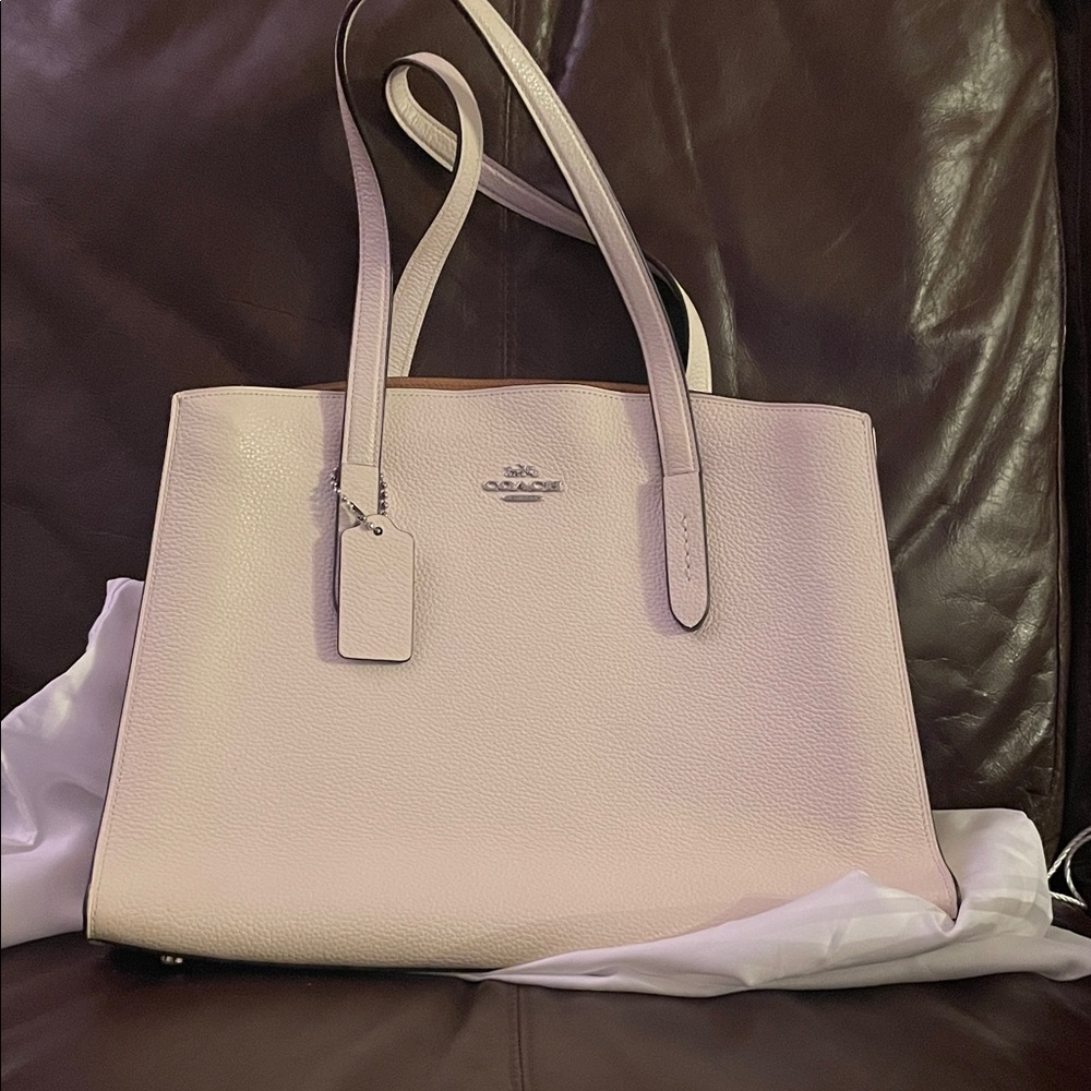 2017 Coach Charlie Carryall handbag Tote with Dust Bag
Polished Pebble Leather